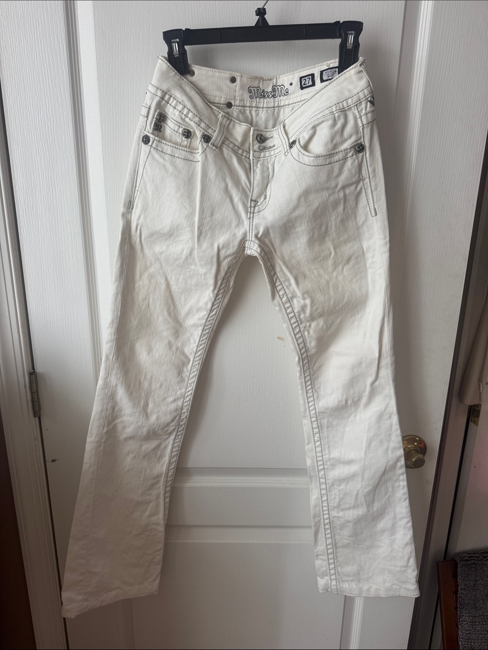 Miss Me White Boot Cut Jeans